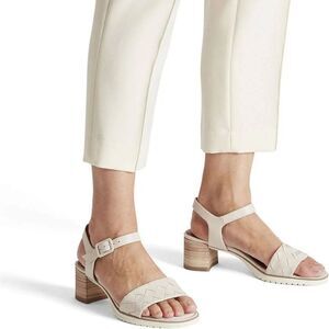 Tamaris | Beige Strap Sandals Stacked Wood Heel 36